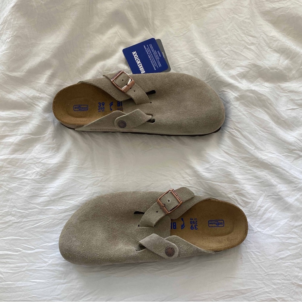 FREE SHIPPING Birkenstock Boston Soft Footbed- Taupe 39N